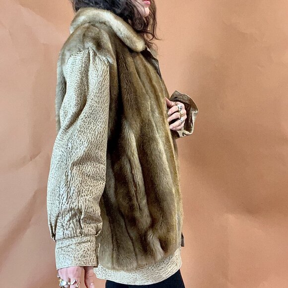 Mob Wife Fur and Leather Coat - 80s 90s - Picture 5 of 11